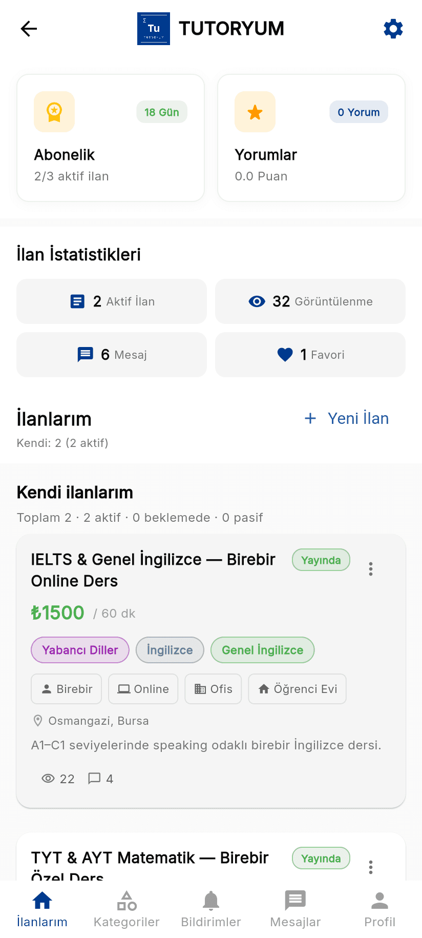 Educator listing management